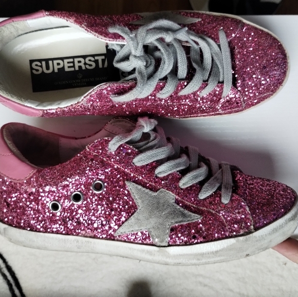 Golden Goose Pink Glitter Sneakers 5.5 - Picture 3 of 11